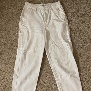 White cargo Vans pants